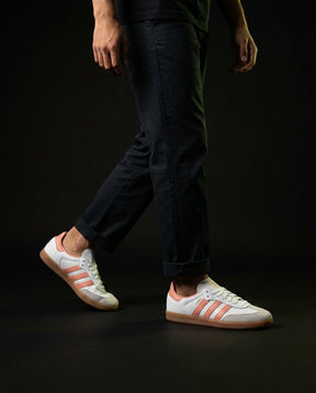 AD Leather Gum-Sole Terrace Trainer White 2 White Coral Gum