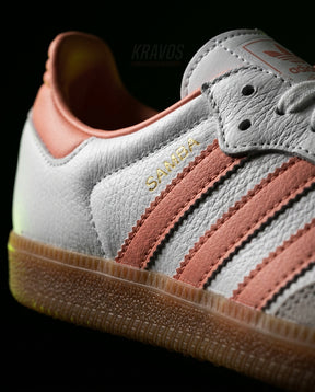 AD Leather Gum-Sole Terrace Trainer White 2 White Coral Gum