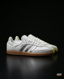 AD Leather Gum-Sole Terrace Trainer White 2 White Silver Gum