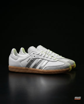 AD Leather Gum-Sole Terrace Trainer White 2 White Silver Gum