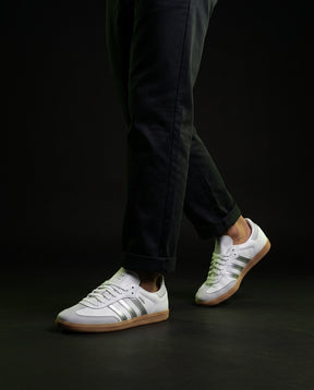 AD Leather Gum-Sole Terrace Trainer White 2 White Silver Gum