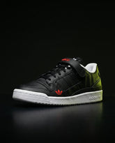 AD Leather Panelled Court Trainer Black White Red