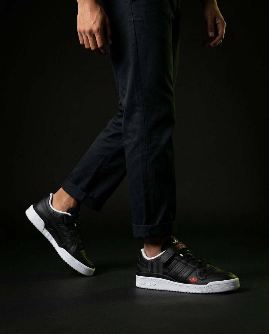 AD Leather Panelled Court Trainer