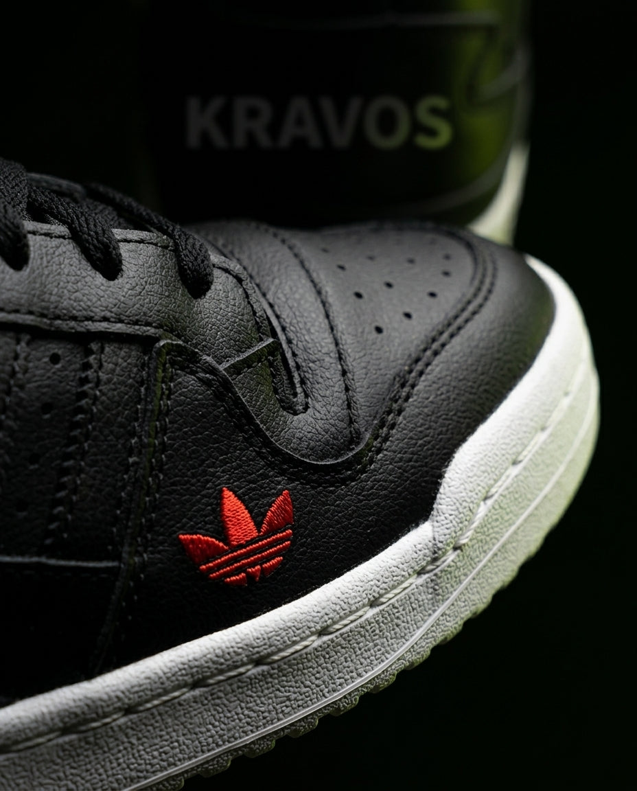 AD Leather Panelled Court Trainer