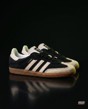 AD Leather Ribbed-Toe Terrace Trainer Black Cream Gum
