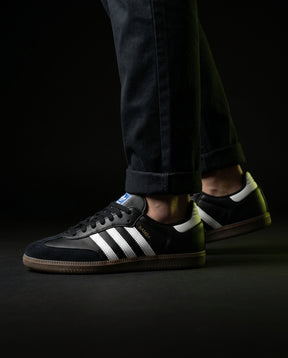 AD Leather Ribbed-Toe Terrace Trainer Black White Gum
