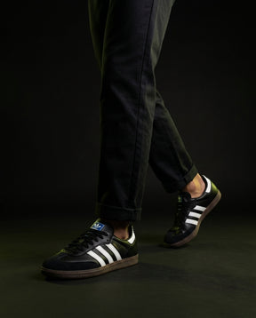 AD Leather Ribbed-Toe Terrace Trainer Black White Gum