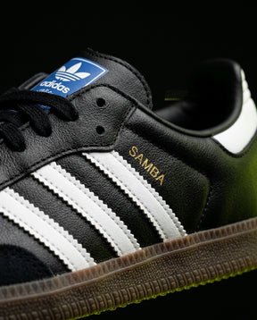 AD Leather Ribbed-Toe Terrace Trainer Black White Gum