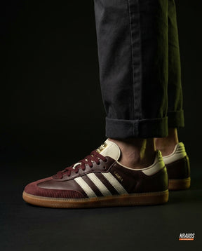 AD Leather Ribbed-Toe Terrace Trainer Brown Cream Gum