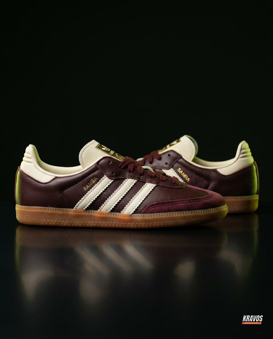 AD Leather Ribbed-Toe Terrace Trainer Brown Cream Gum