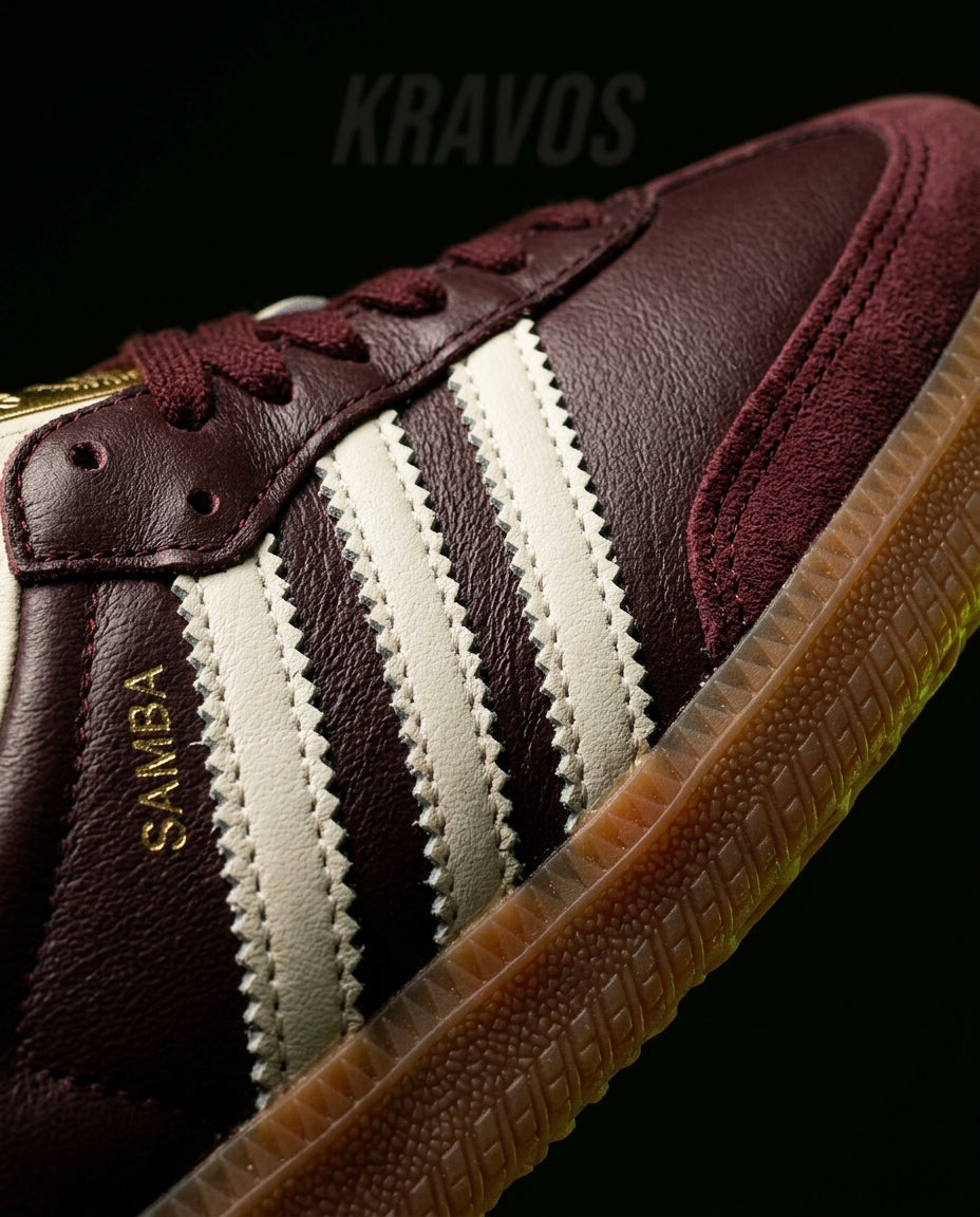 AD Leather Ribbed-Toe Terrace Trainer Brown Cream Gum