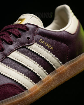 AD Leather Ribbed-Toe Terrace Trainer Burgundy Cream Gum