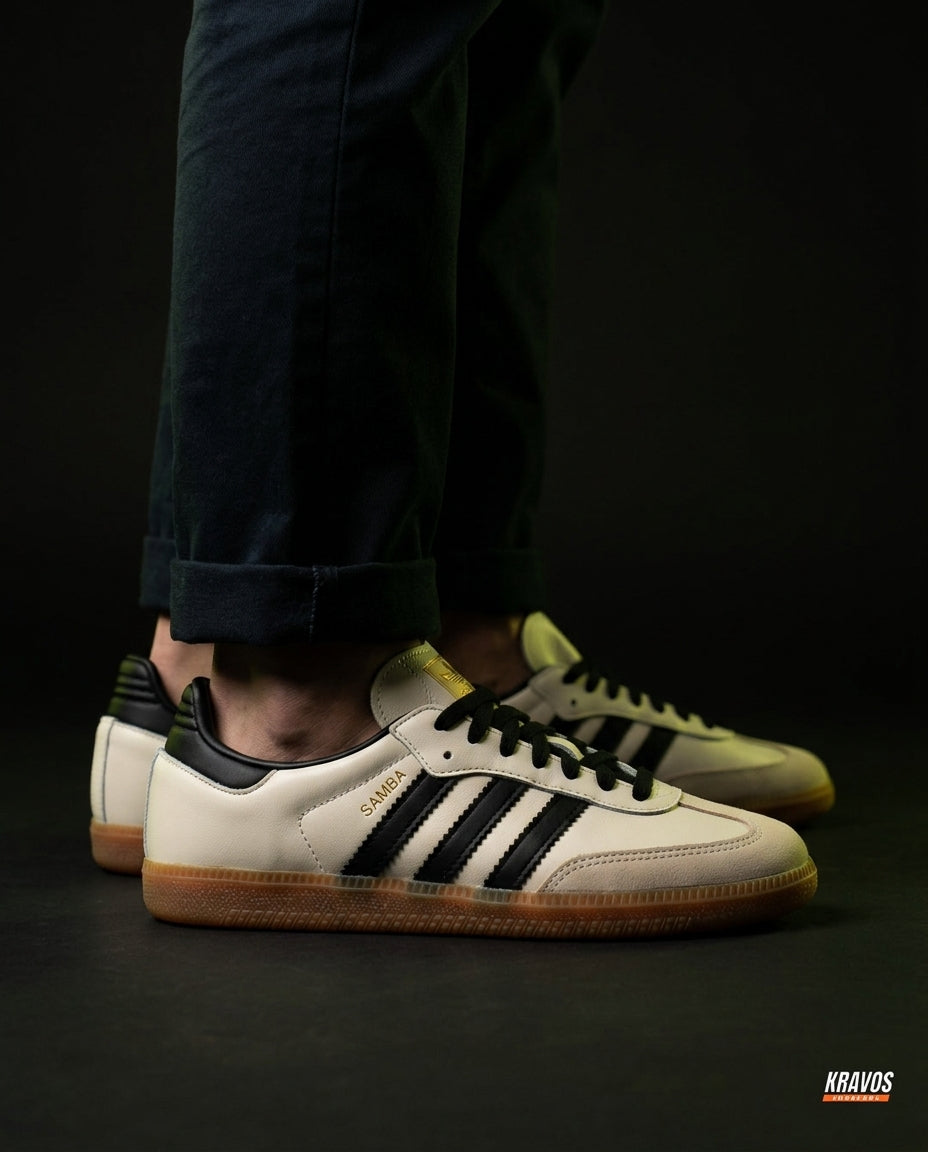 AD Leather Ribbed-Toe Terrace Trainer Cream Black Gum