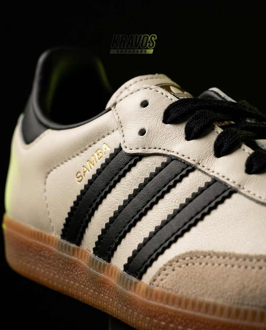 AD Leather Ribbed-Toe Terrace Trainer Cream Black Gum