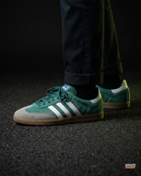 AD Leather Ribbed-Toe Terrace Trainer Green White Gum