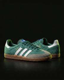 AD Leather Ribbed-Toe Terrace Trainer Green White Gum