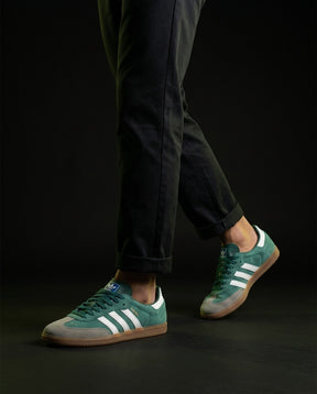 AD Leather Ribbed-Toe Terrace Trainer Green White Gum
