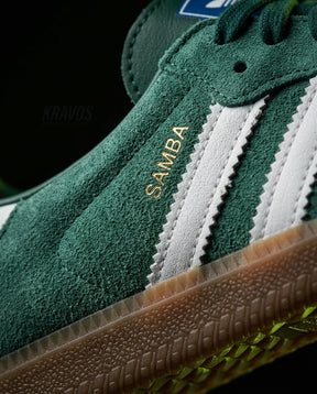 AD Leather Ribbed-Toe Terrace Trainer Green White Gum