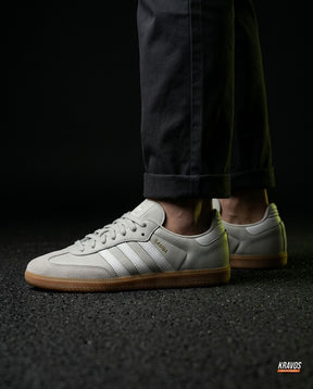 AD Leather Ribbed-Toe Terrace Trainer Grey White Gum