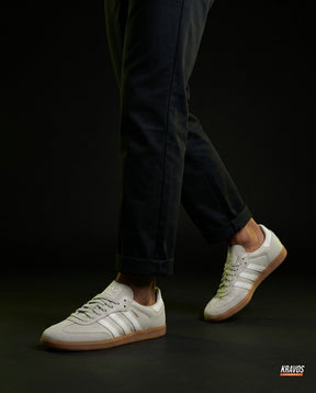 AD Leather Ribbed-Toe Terrace Trainer Grey White Gum