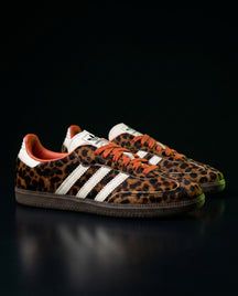 AD Leather Ribbed-Toe Terrace Trainer Leopard Print Gum