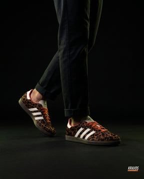AD Leather Ribbed-Toe Terrace Trainer Leopard Print Gum