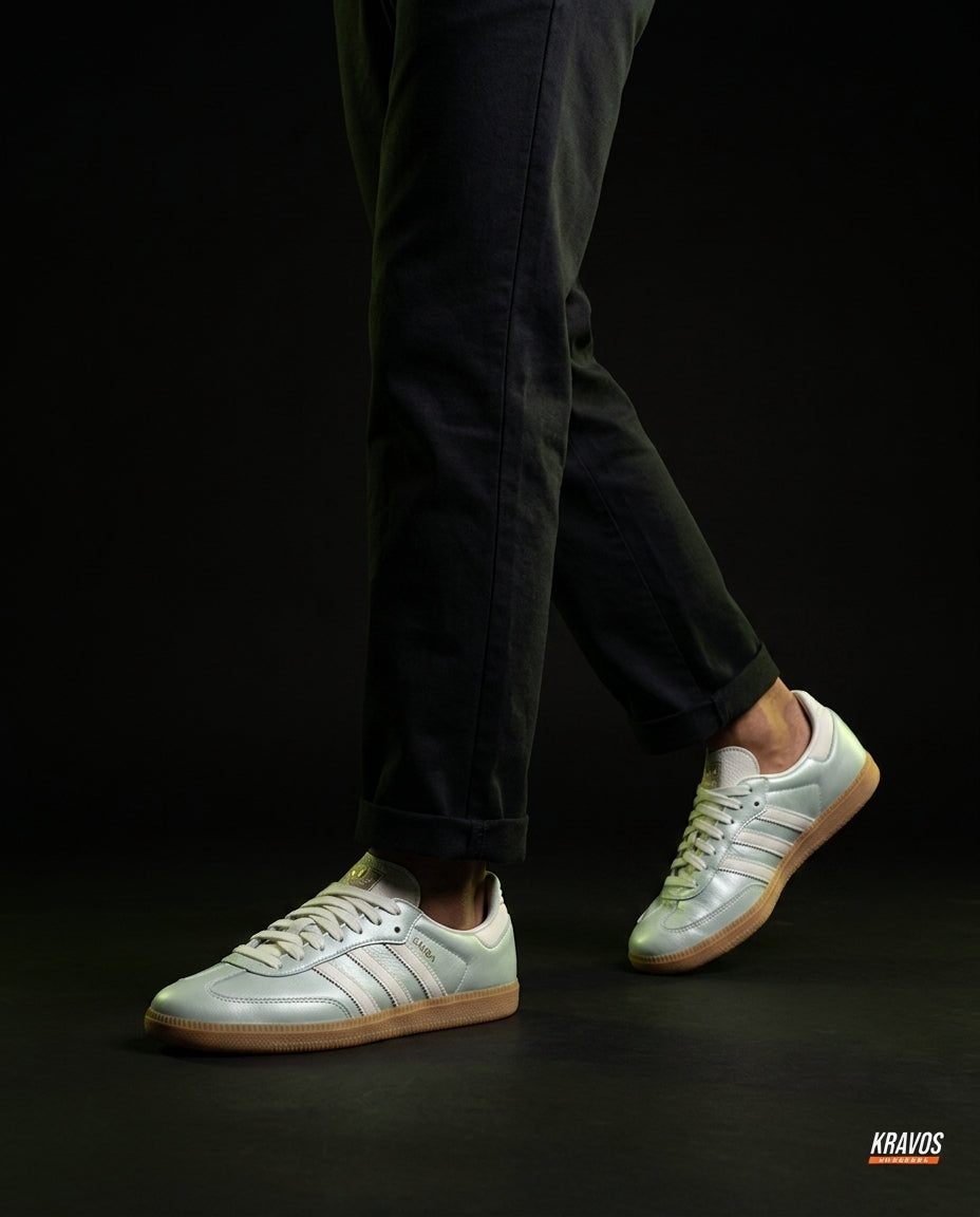 AD Leather Ribbed-Toe Terrace Trainer Mint Cream Gum