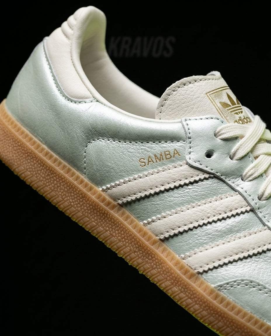 AD Leather Ribbed-Toe Terrace Trainer Mint Cream Gum