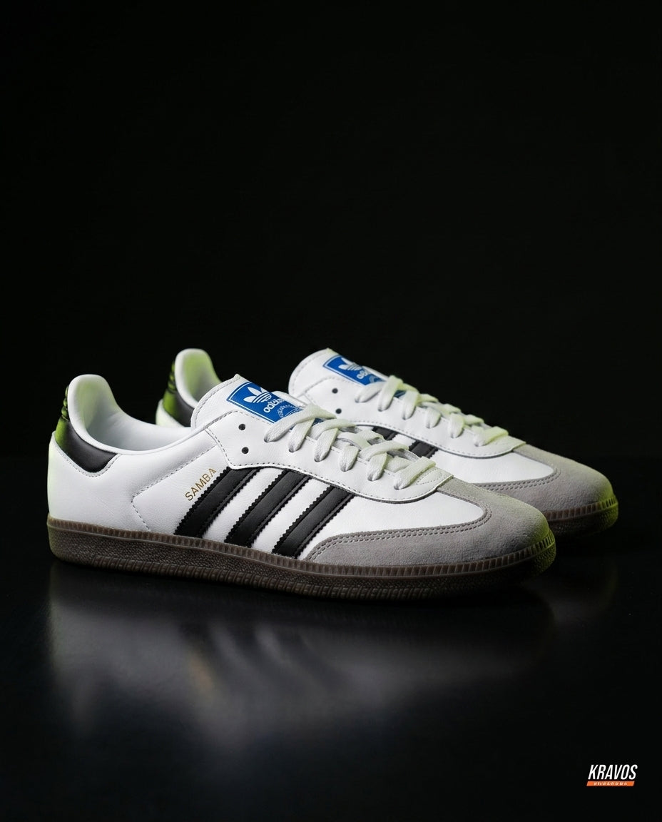 AD Leather Ribbed-Toe Terrace Trainer White Black Grey