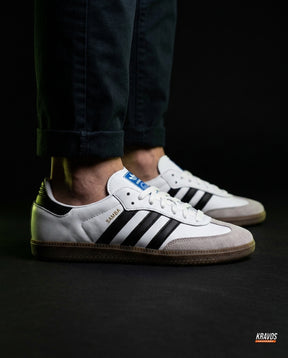 AD Leather Ribbed-Toe Terrace Trainer White Black Gum