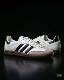 AD Leather Ribbed-Toe Terrace Trainer White Black Gum