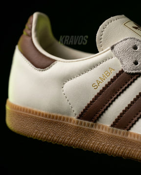 AD Leather Ribbed-Toe Terrace Trainer White Brown Gum