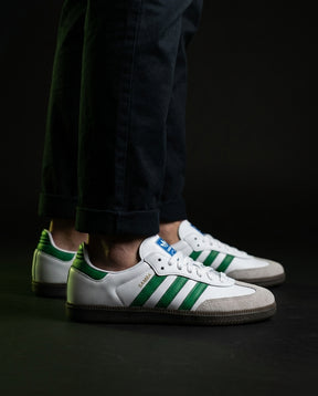 AD Leather Ribbed-Toe Terrace Trainer White Green Gum