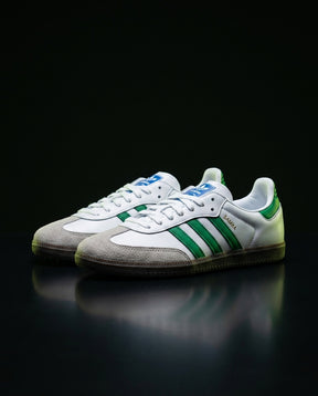 AD Leather Ribbed-Toe Terrace Trainer White Green Gum