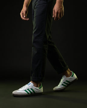 AD Leather Ribbed-Toe Terrace Trainer White Green Gum