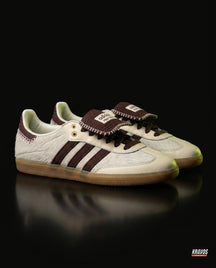 AD Pony-Hair Panelled Terrace Trainer Cream Burgundy Gum
