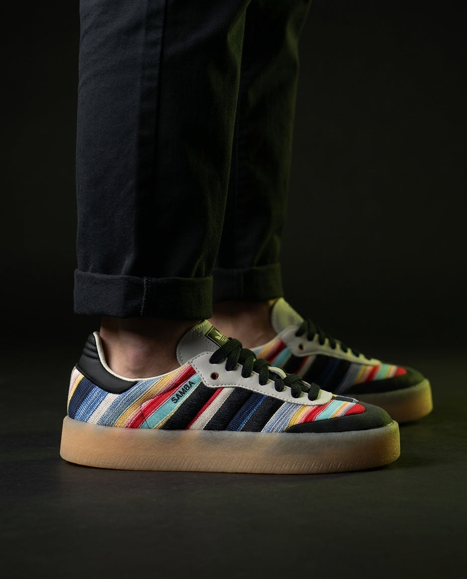 AD Striped Canvas Platform Terrace Trainer