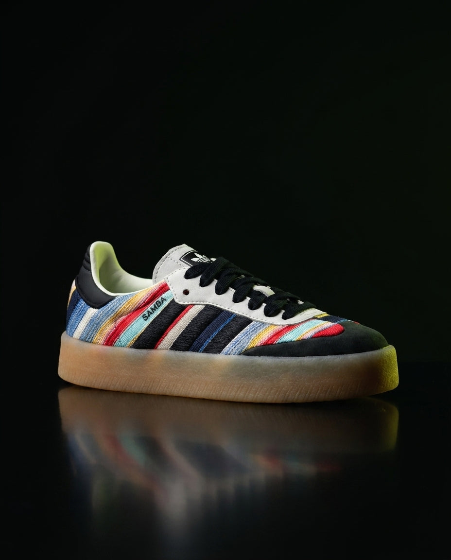 AD Striped Canvas Platform Terrace Trainer