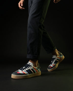 AD Striped Canvas Platform Terrace Trainer
