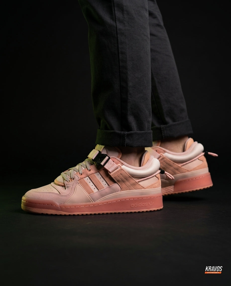 AD Suede Buckle-Strap Basketball Trainer Pink Peach
