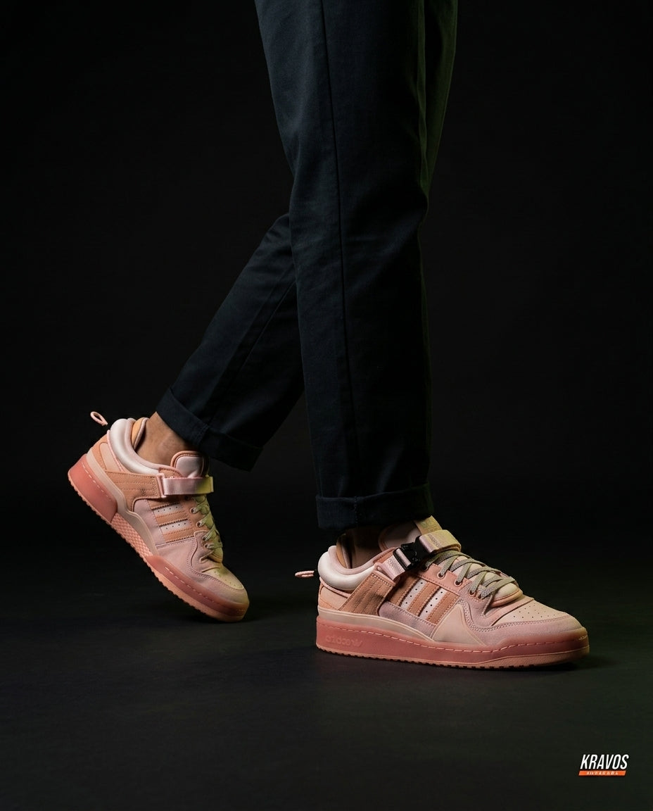AD Suede Buckle-Strap Basketball Trainer Pink Peach