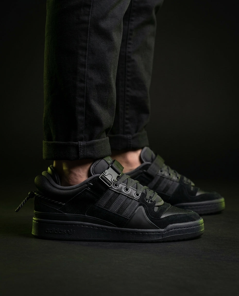 AD Suede Buckle-Strap Basketball Trainer Triple Black