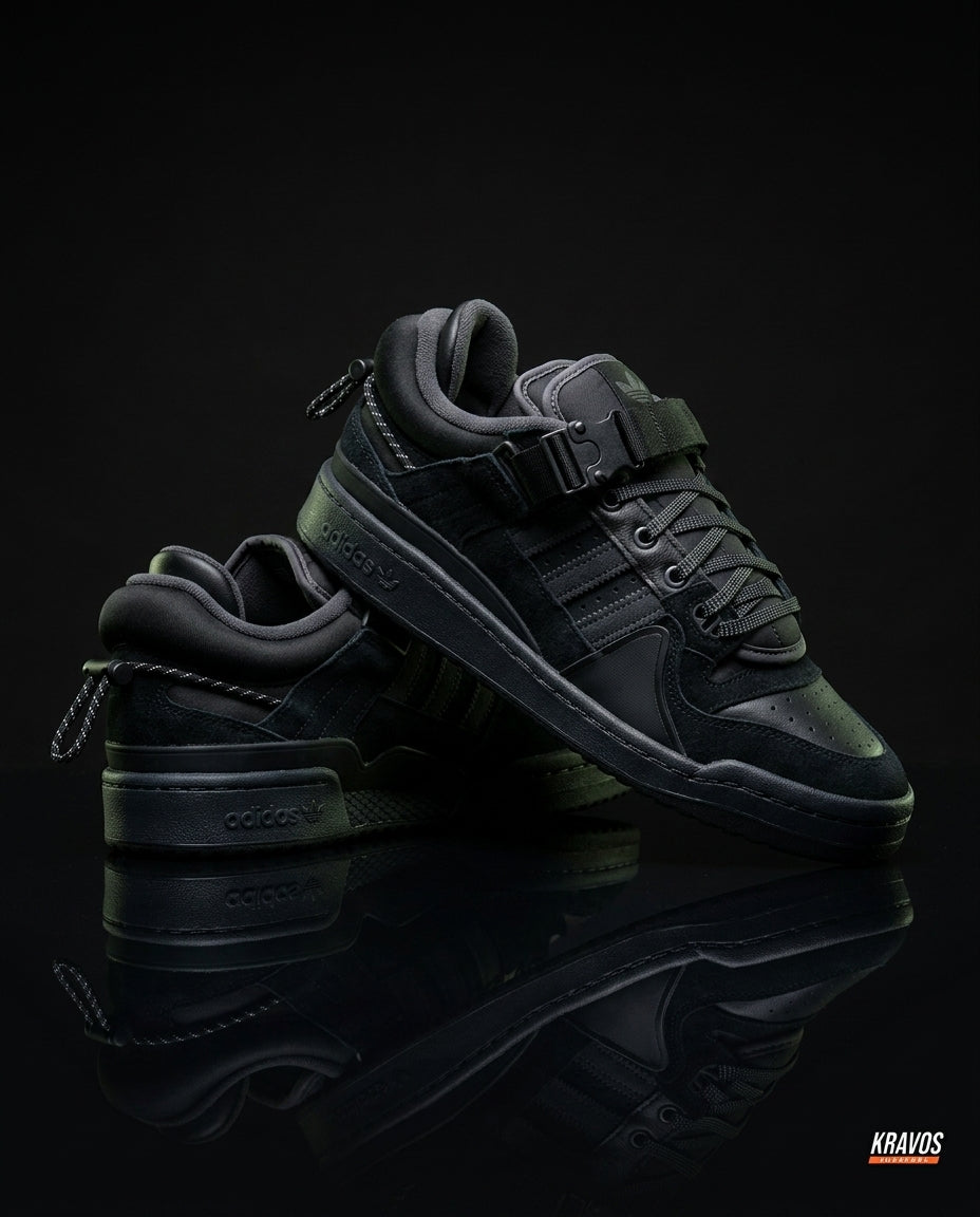 AD Suede Buckle-Strap Basketball Trainer Triple Black