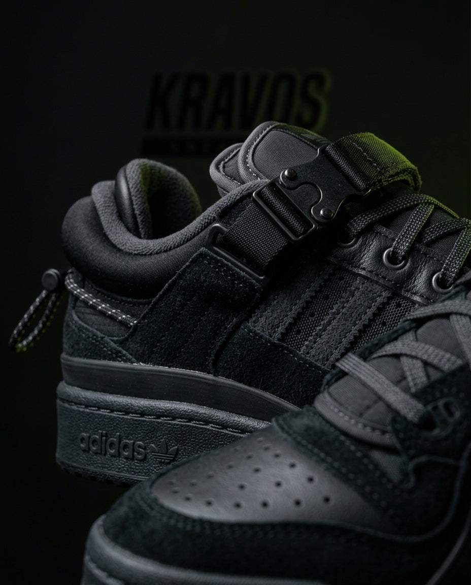 AD Suede Buckle-Strap Basketball Trainer Triple Black