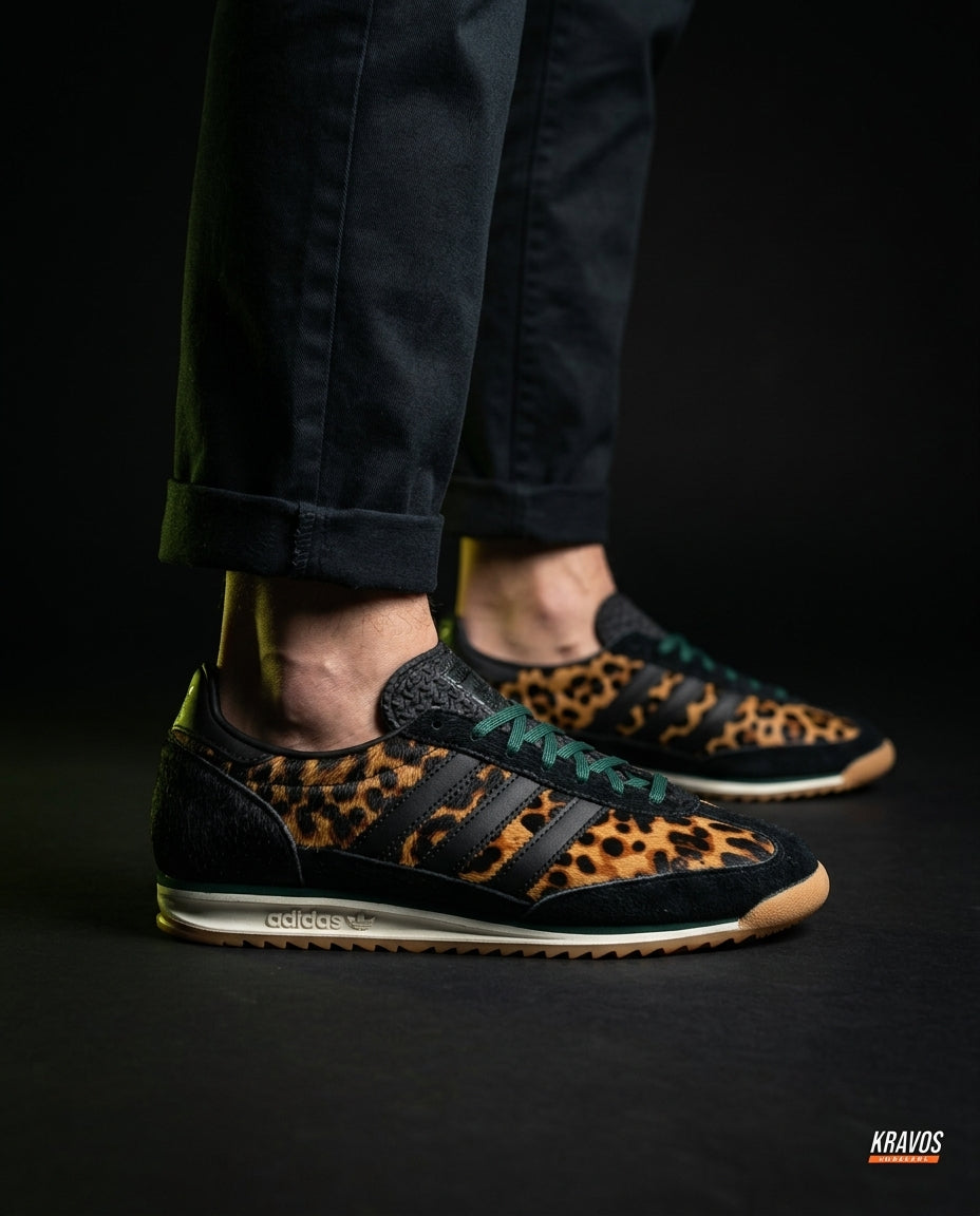 AD Suede Gum-Sole Retro Runner Leopard Black