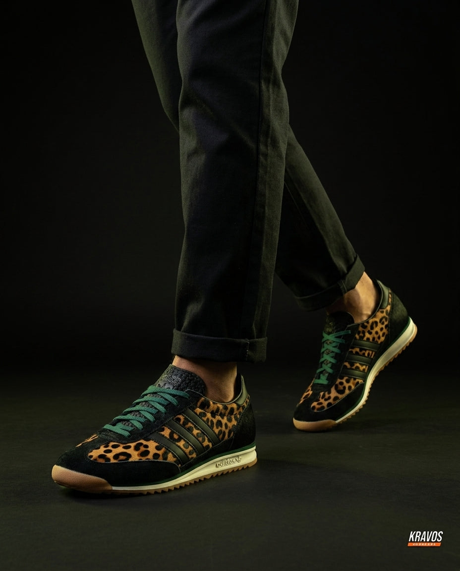 AD Suede Gum-Sole Retro Runner Leopard Black