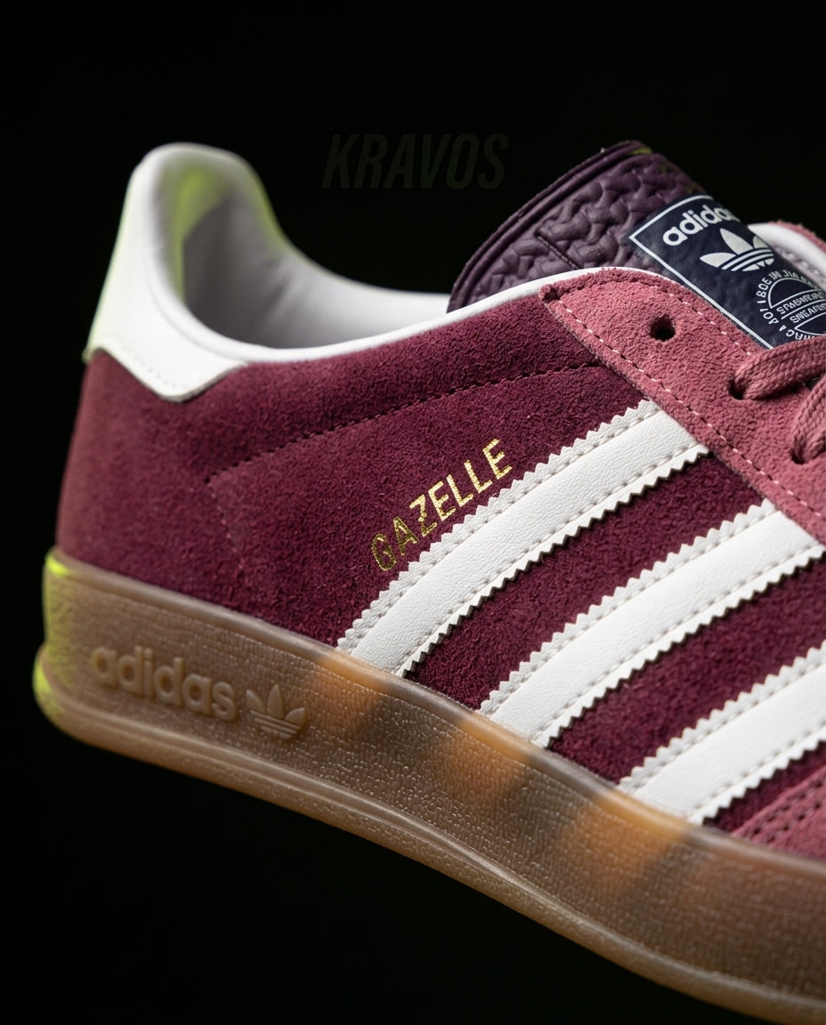 AD Suede Gum-Sole Terrace Trainer Red Burgundy Pink White