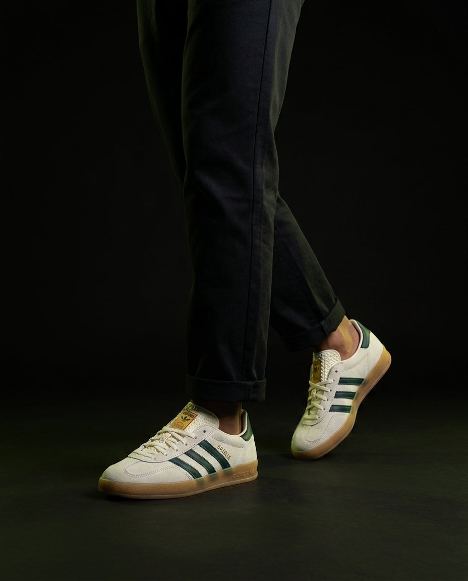 AD Suede Gum-Sole Terrace Trainer Mixed 1 Cream Green Gum