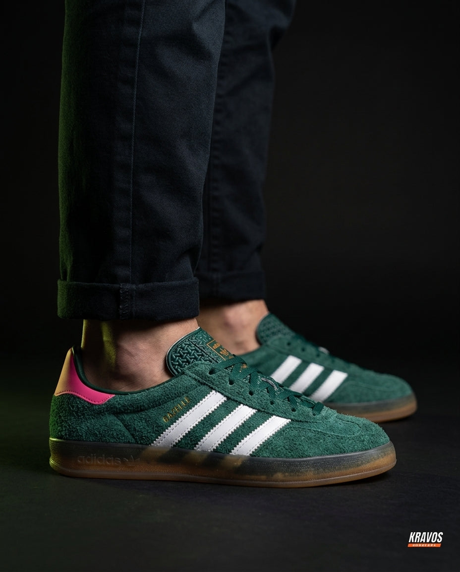 AD Suede Gum-Sole Terrace Trainer Mixed 2 Green Pink White