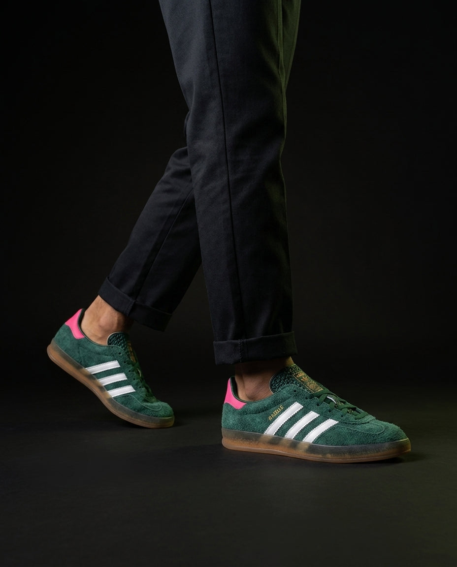 AD Suede Gum-Sole Terrace Trainer Mixed 2 Green Pink White